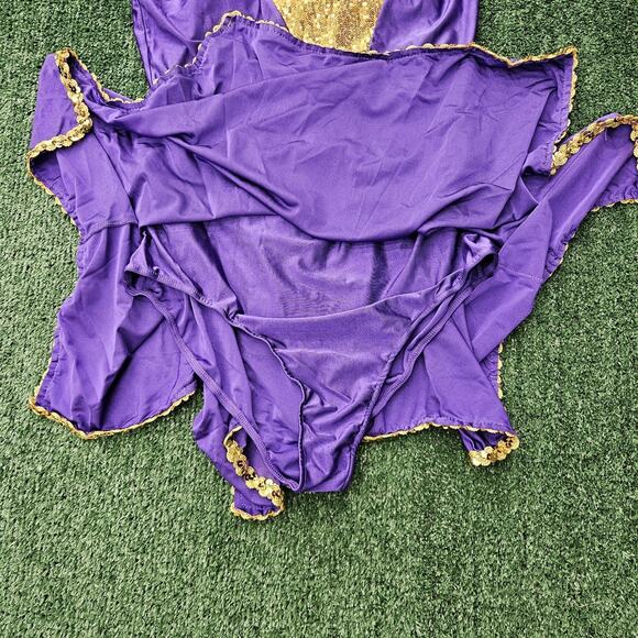 Women Lyrical Dance Dress Leotards Shiny Sequin Asymmetrical Bodysuit Dancewear - Picture 5 of 11